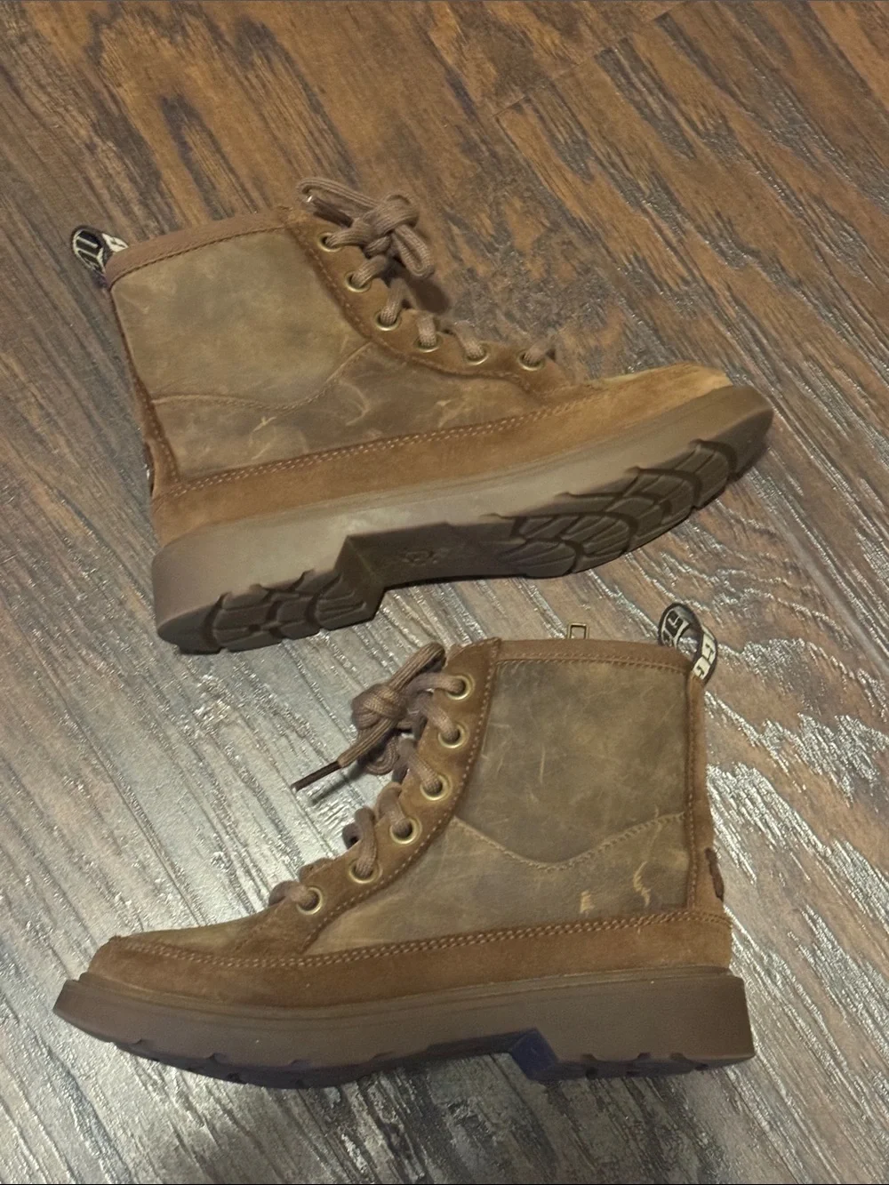 UGG Kids Brown Ankle Boots, w/ Side Zip